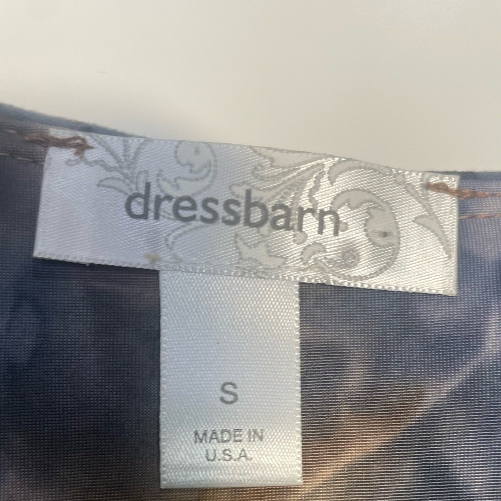 Dressbarn Women's Size S Sheer Floral Cheetah Print Ruffle Blouse Top - Picture 6 of 6